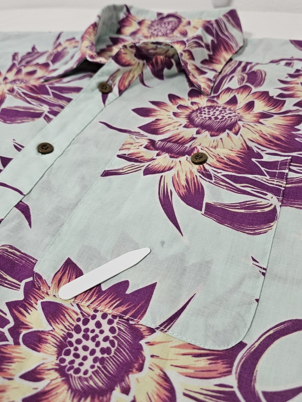 Patagonia Organic Cotton Floral Aloha Camp Shirt Large Tropical Button Front - Picture 8 of 8